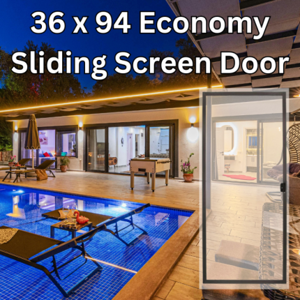 36 x 94 Economy Sliding Screen Door for 3 ft x 8 ft sliding glass door openings. Get yours today.
