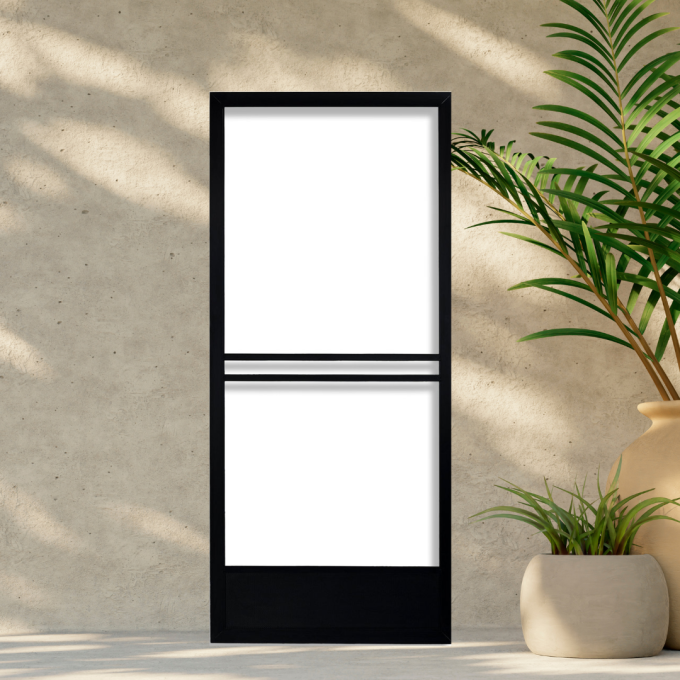 The Black Model E Swinging Screen Door is the an affordable and quality screen door. Made in the USA!