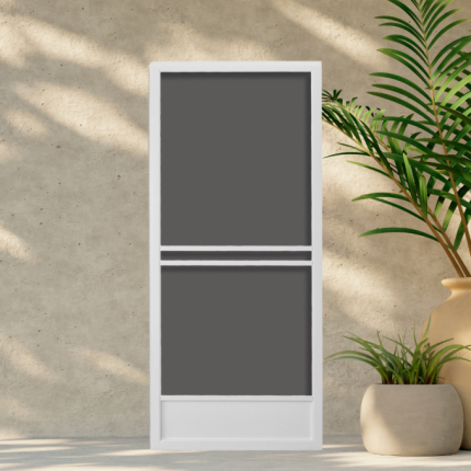 The White Model E Swinging Screen Door is the an affordable and quality screen door. Made in the USA!