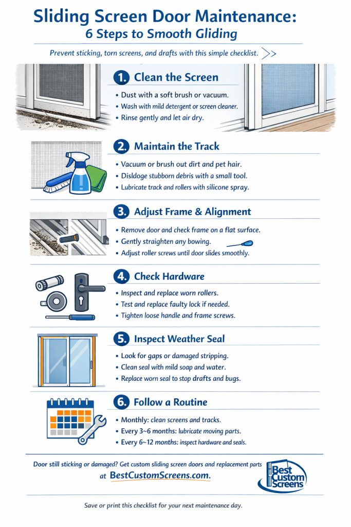 Sliding Screen Door maintain with simple steps for smooth operation