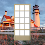 Tan Cape Cod Swinging Screen Door