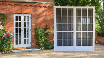 French Screen Doors that are hinged swing outward on french doors