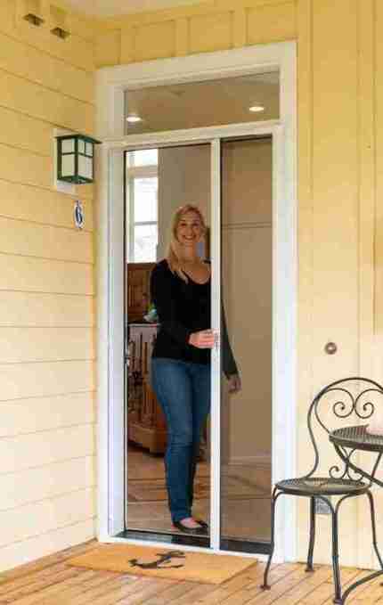woman exiting cool retractable screen