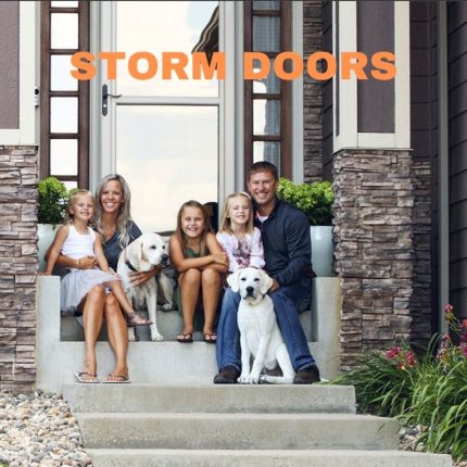 My family in front of Storm Door