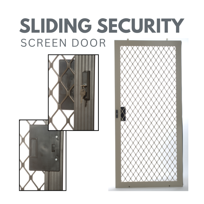 Sliding Security Screen Door(1) Sliding Security Screen Door with Amplimesh