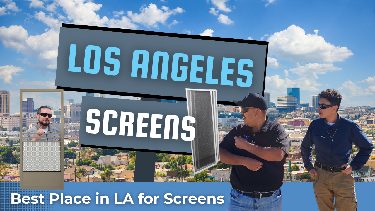 Los Angeles Screens with Dr Rubber Toe behind Tahoe Screen Door
