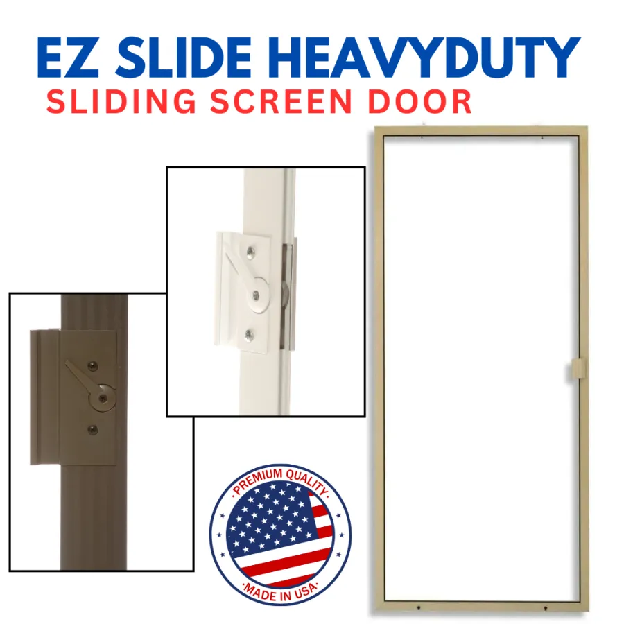 EZ Slide Heavy Duty Sliding Screen Door made in the USA Strong