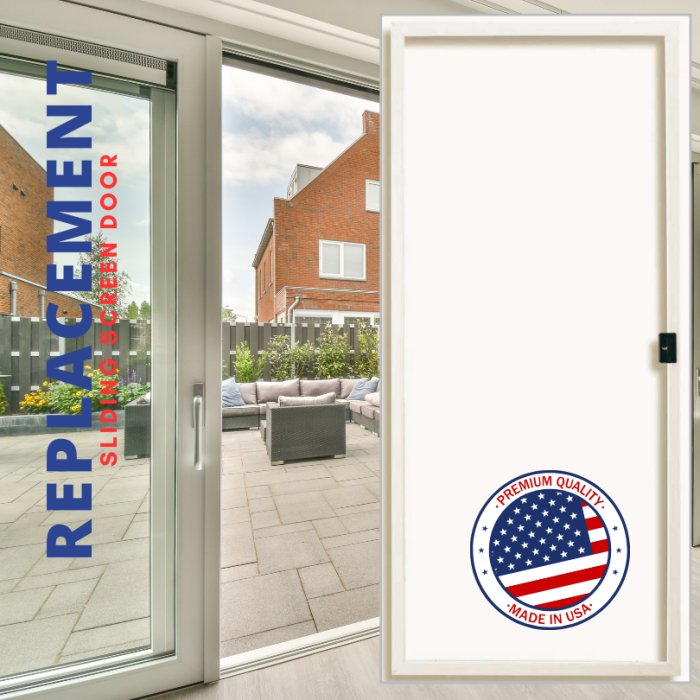 Almond Sliding Screen Door Replacement for patio glass sliders