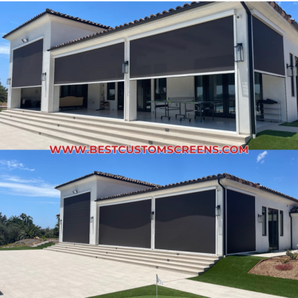 Outdoor patio screens aka exterior shades for enclosures